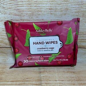 Ashley Belle Cleansing Hand Wipes Cranberry Sage for Sensitive Skin 30 Ct